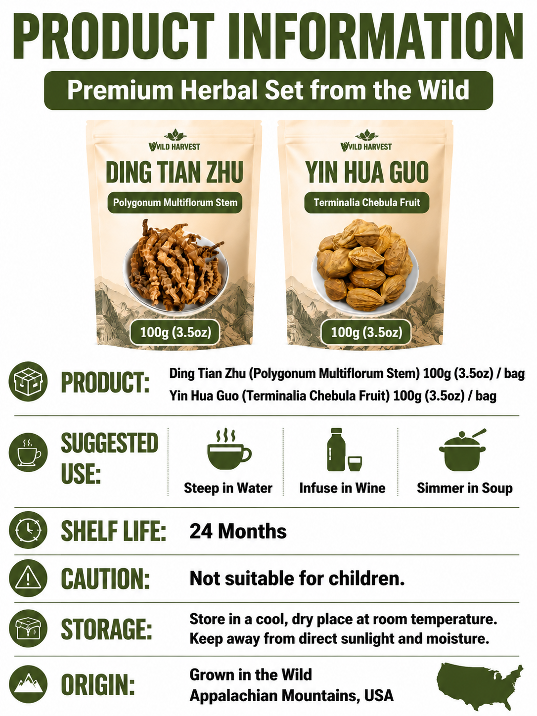👨Men’s Daily Vitality Herbal Blend – Natural Plant-Based Wellness Support-Ying